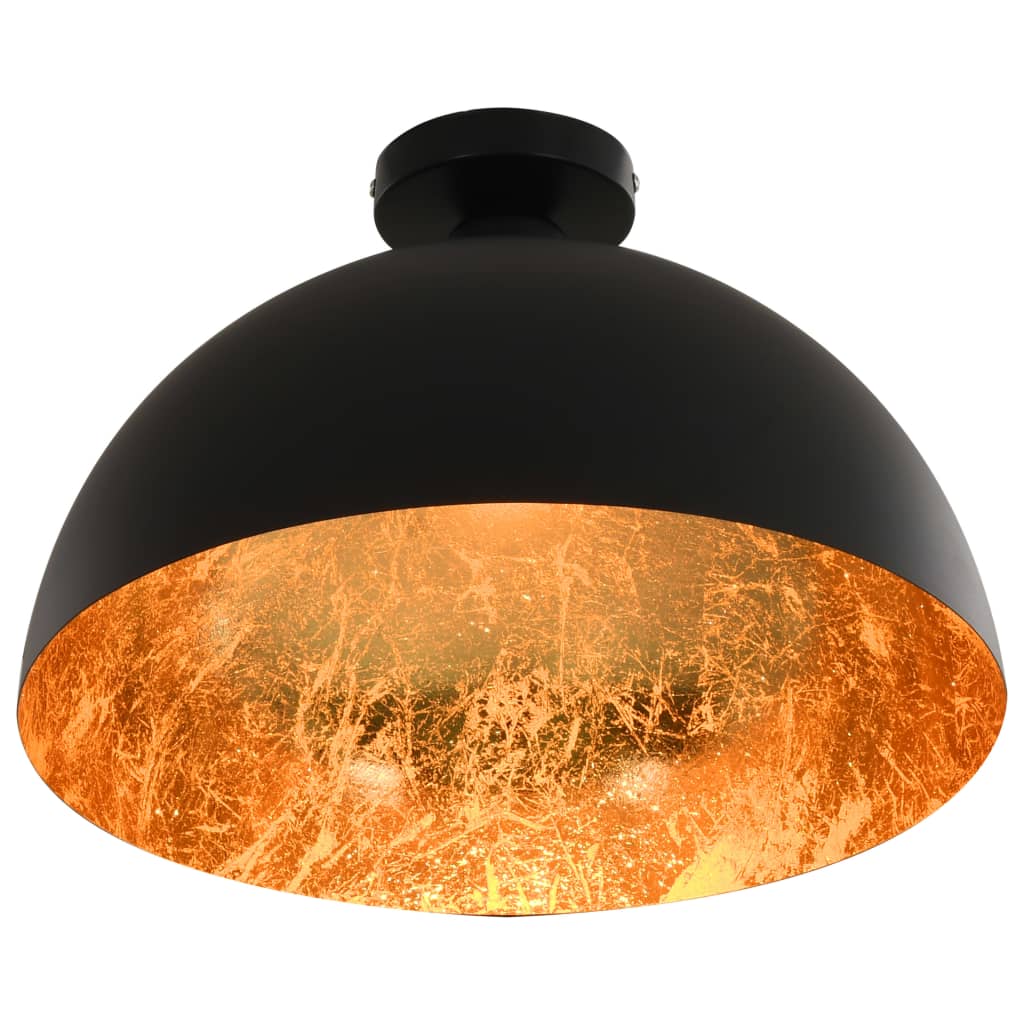 Lampadari 2 Pz Nero E Oro Semi-Sferici E27