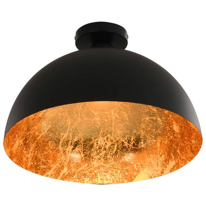 Lampadari 2 Pz Nero E Oro Semi-Sferici E27