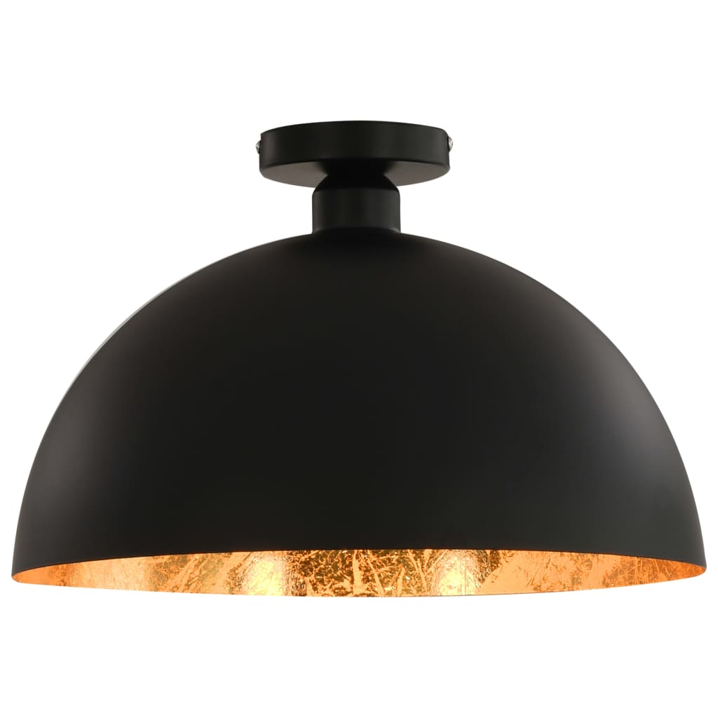 Lampadari 2 Pz Nero E Oro Semi-Sferici E27
