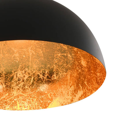 Lampadari 2 Pz Nero E Oro Semi-Sferici E27