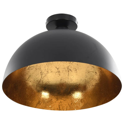 Lampadari 2 Pz Nero E Oro Semi-Sferici E27