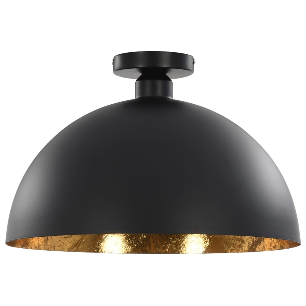 Lampadari 2 Pz Nero E Oro Semi-Sferici E27