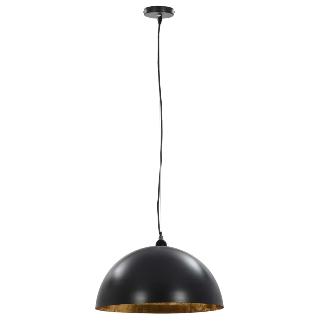 Lampadari 2 Pz Nero E Oro Semi-Sferici E27