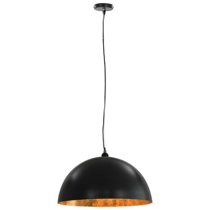 Lampadari 2 Pz Nero E Oro Semi-Sferici E27