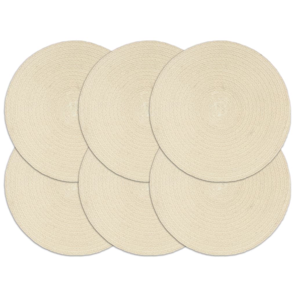 Tovagliette 6 Pz Naturale Neutro 38 Cm Rotonde In