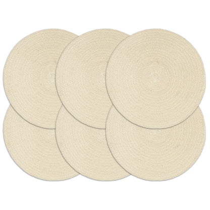 Tovagliette 6 Pz Naturale Neutro 38 Cm Rotonde In