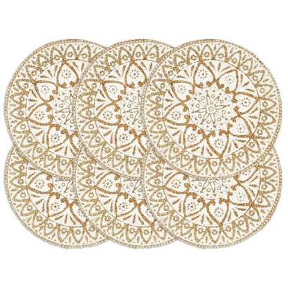 Tovagliette 6 Pz Naturale Neutro 38 Cm Rotonde In