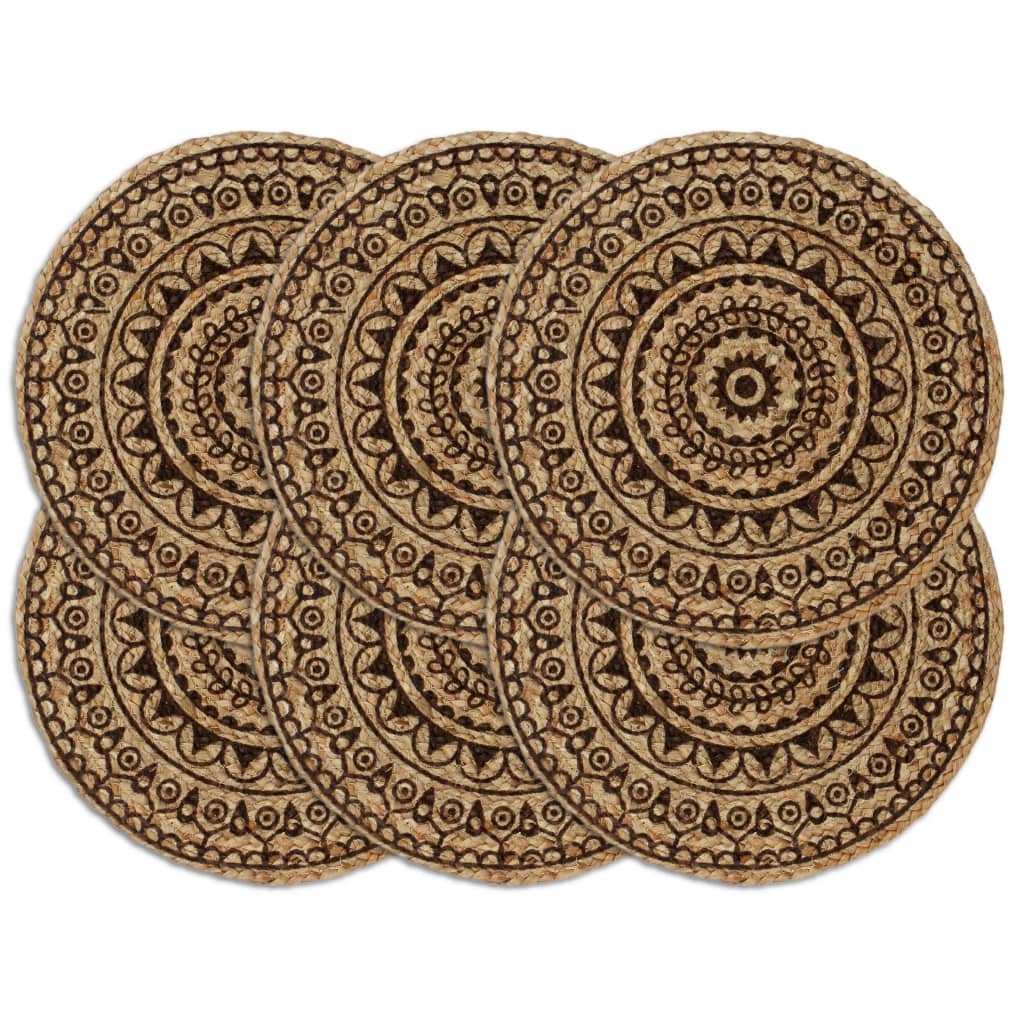 Tovagliette 6 Pz Naturale Neutro 38 Cm Rotonde In