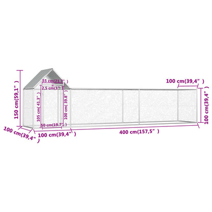 Pollaio 5X1X1,5 M In Acciaio Zincato
