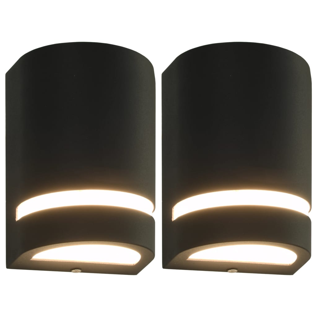 Lampade Da Parete Da Esterno 2 Pz 35 W Nere Semicircolari