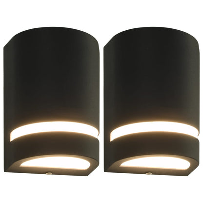 Lampade Da Parete Da Esterno 2 Pz 35 W Nere Semicircolari
