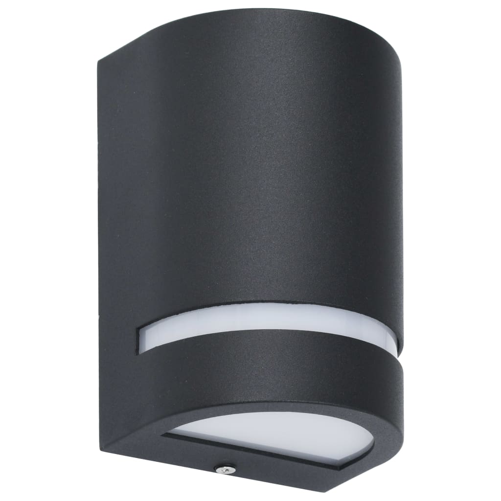 Lampade Da Parete Da Esterno 2 Pz 35 W Nere Semicircolari