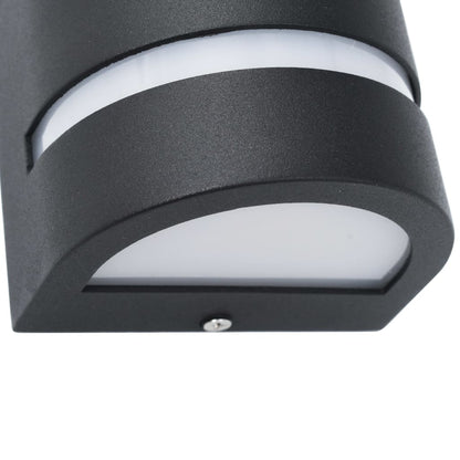 Lampade Da Parete Da Esterno 2 Pz 35 W Nere Semicircolari