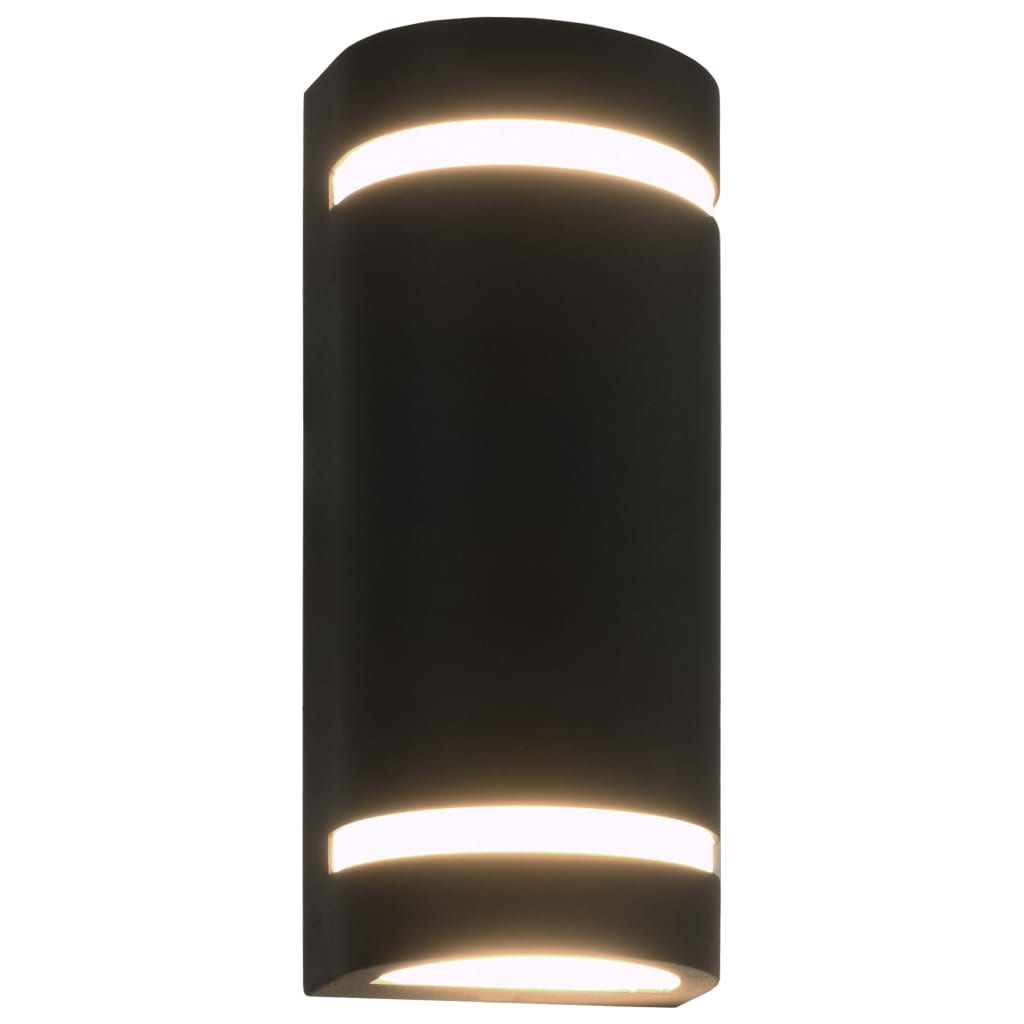 Lampade Da Parete Da Esterno 2 Pz 35 W Nere Semicircolari