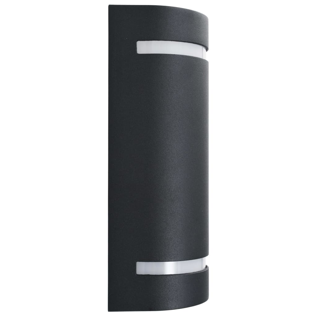 Lampade Da Parete Da Esterno 2 Pz 35 W Nere Semicircolari