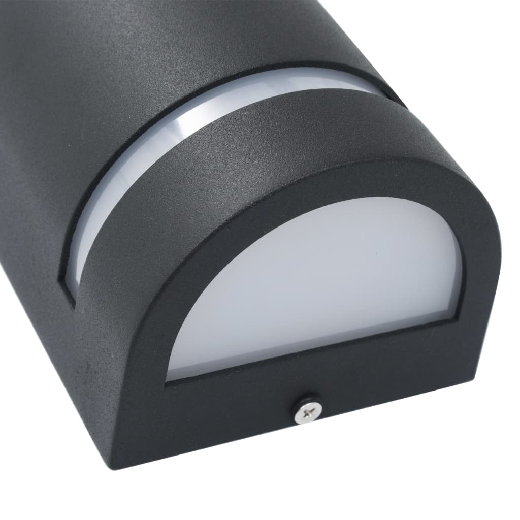Lampade Da Parete Da Esterno 2 Pz 35 W Nere Semicircolari