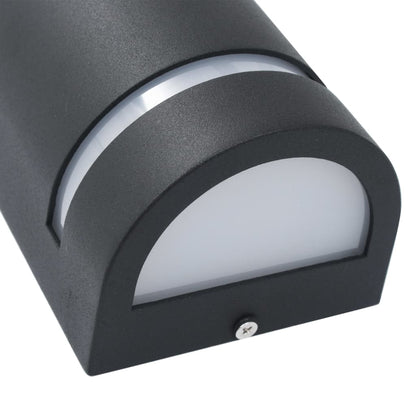 Lampade Da Parete Da Esterno 2 Pz 35 W Nere Semicircolari