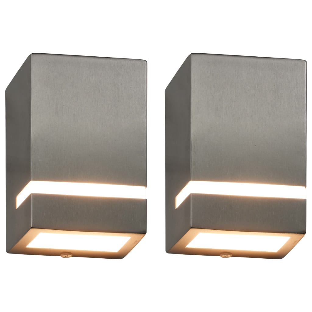 Lampade Da Parete Da Esterno 2 Pz 35 W Rettangolari Argento