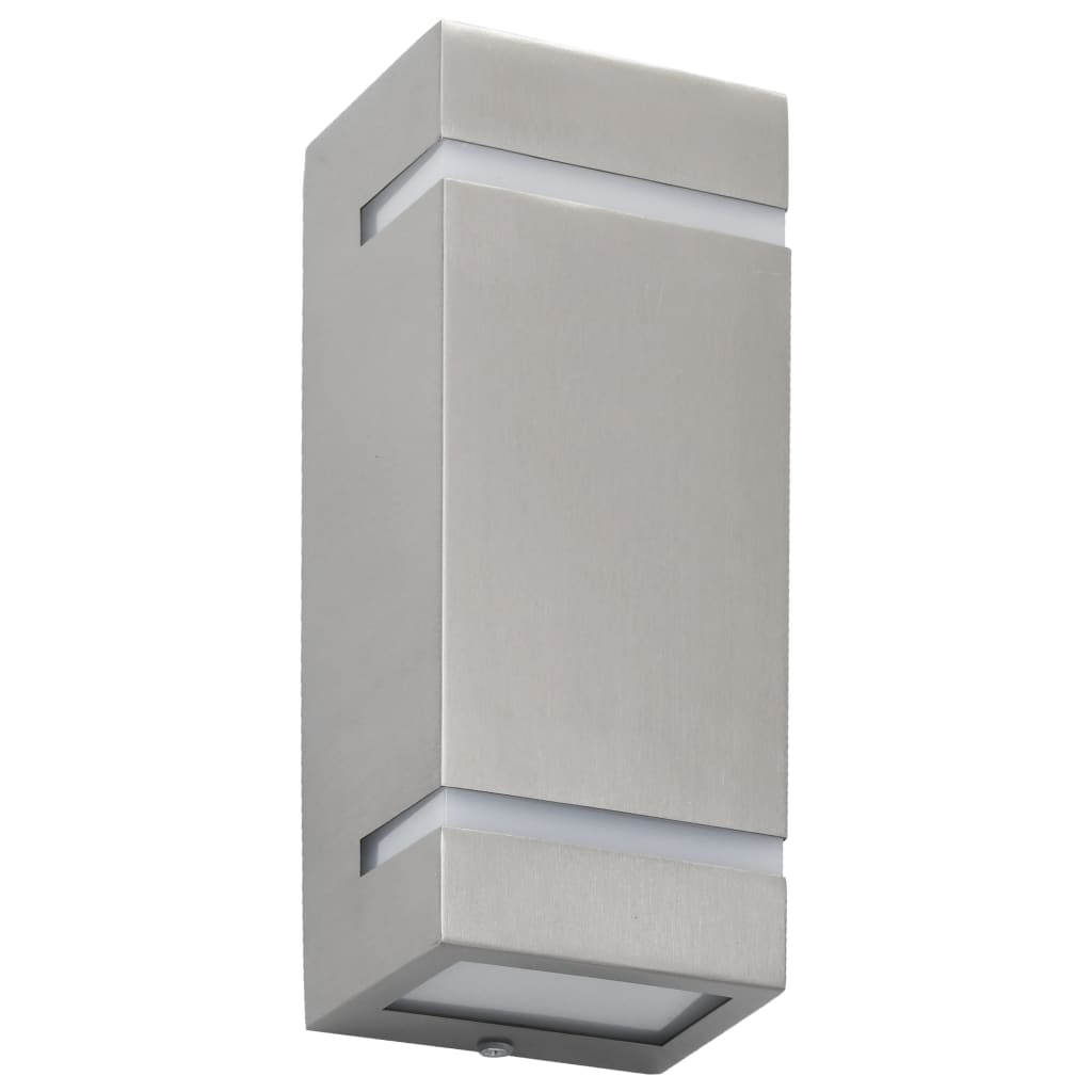 Lampade Da Parete Da Esterno 2 Pz 35 W Rettangolari Argento