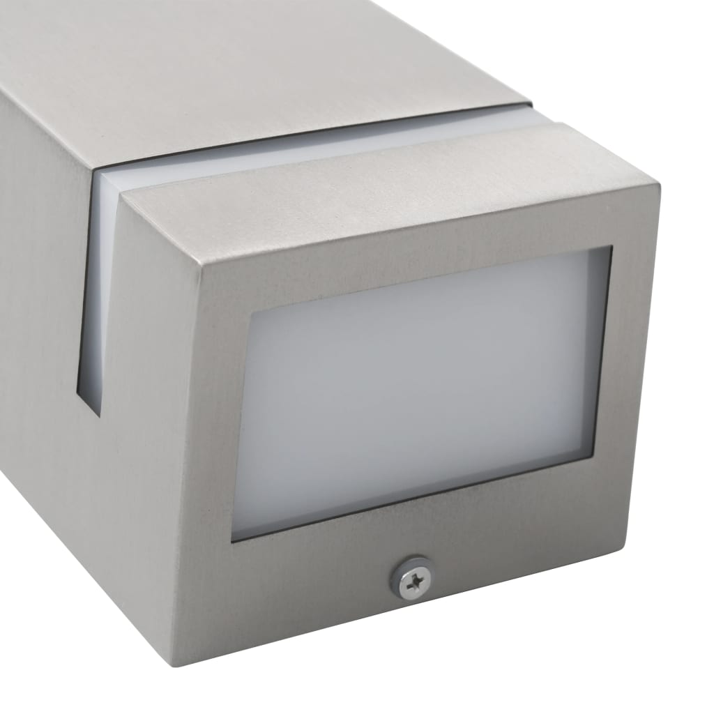 Lampade Da Parete Da Esterno 2 Pz 35 W Rettangolari Argento