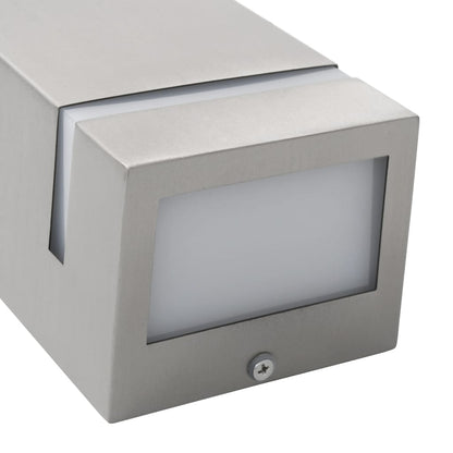 Lampade Da Parete Da Esterno 2 Pz 35 W Rettangolari Argento