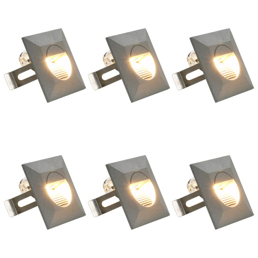 Lampade Da Parete Da Esterno A Led 6 Pz 5 W Argento Quadrate