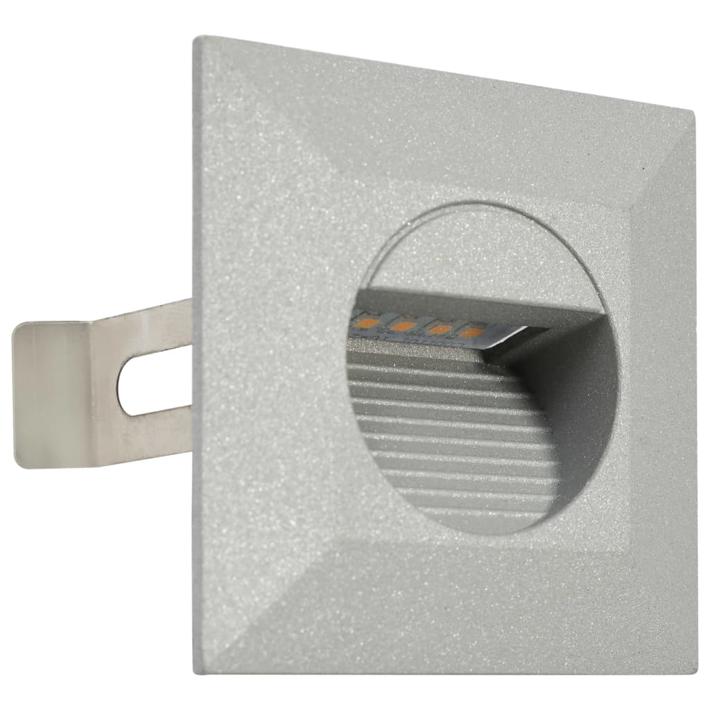 Lampade Da Parete Da Esterno A Led 6 Pz 5 W Argento Quadrate