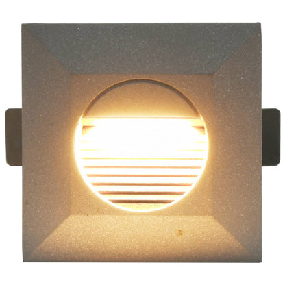 Lampade Da Parete Da Esterno A Led 6 Pz 5 W Argento Quadrate