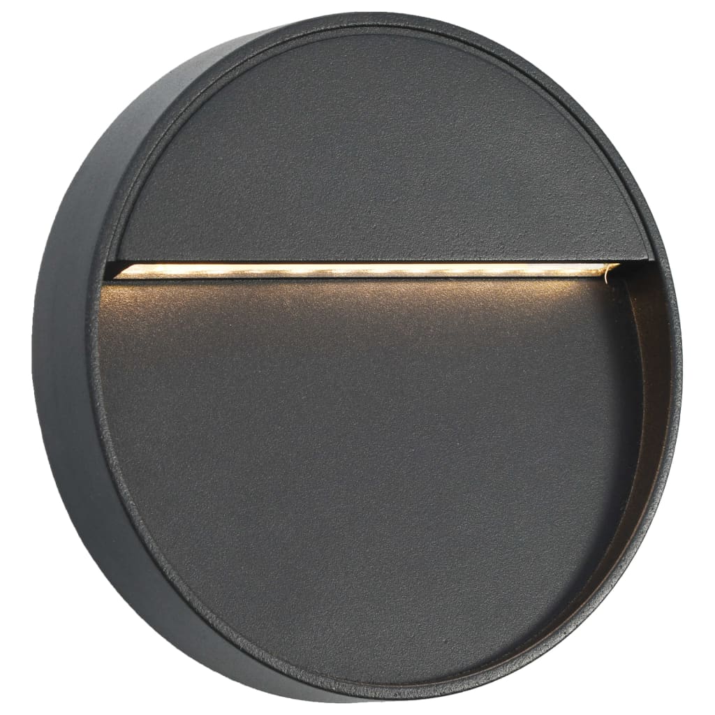 Lampade Da Parete Da Esterno A Led 2 Pz 3 W Nere Rotonde
