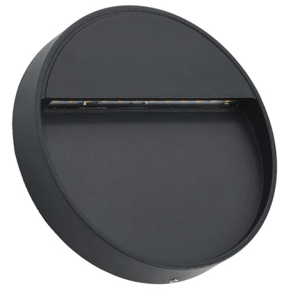 Lampade Da Parete Da Esterno A Led 2 Pz 3 W Nere Rotonde
