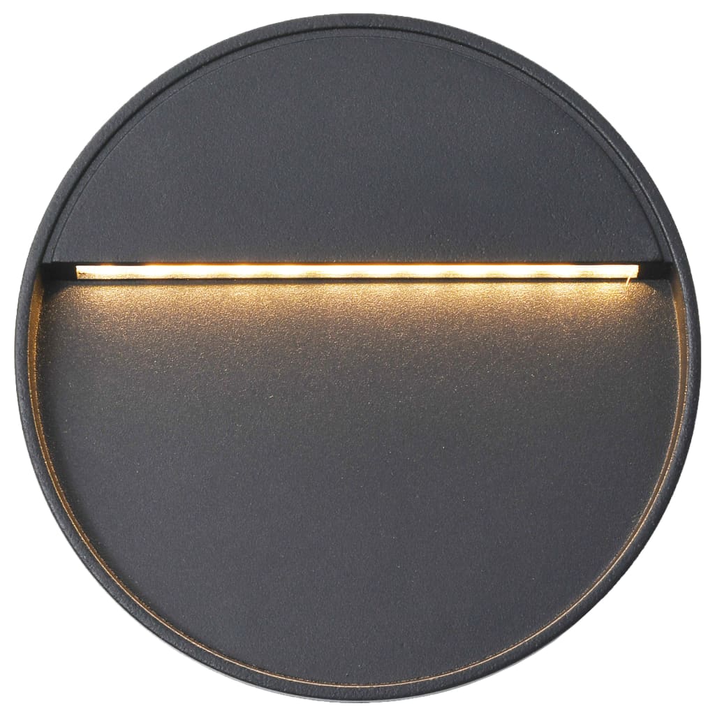 Lampade Da Parete Da Esterno A Led 2 Pz 3 W Nere Rotonde