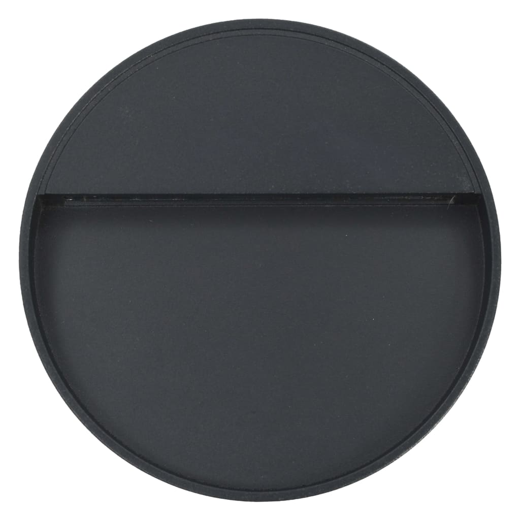 Lampade Da Parete Da Esterno A Led 2 Pz 3 W Nere Rotonde