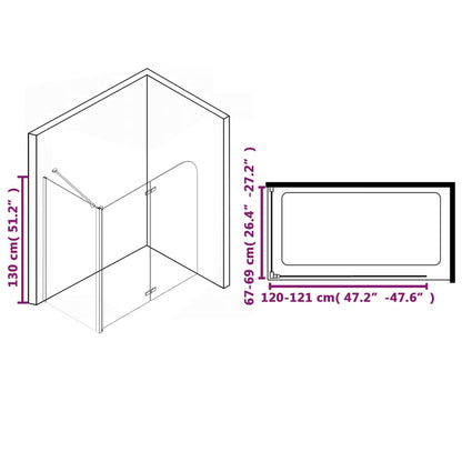 Box Doccia Pieghevole A Libro In Esg 120X68X130 Cm