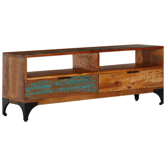Mobile Porta Tv 118X35X45 Cm In Legno Massello Di Recupero