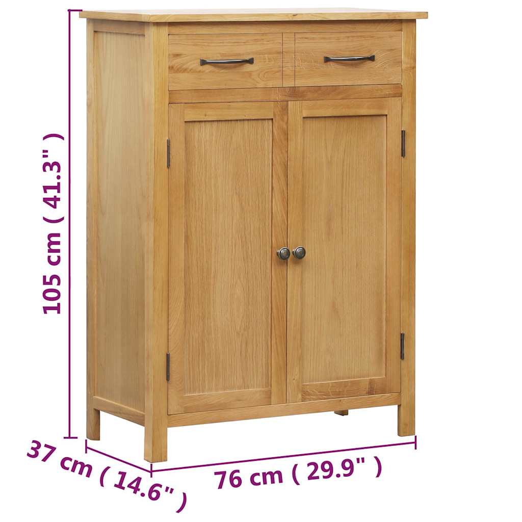 Scarpiera 76X37X105 Cm In Legno Massello Di Rovere