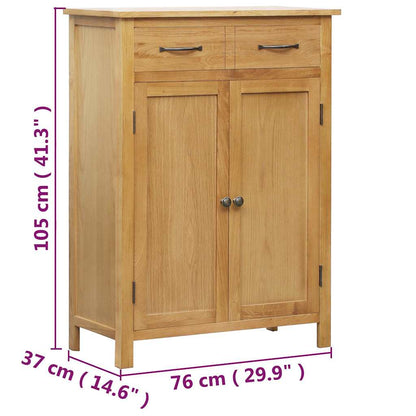 Scarpiera 76X37X105 Cm In Legno Massello Di Rovere