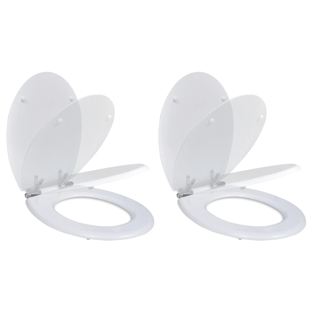 Sedile Wc Mdf Coperchio Chiusura Ammortizzata Semplice Bianco