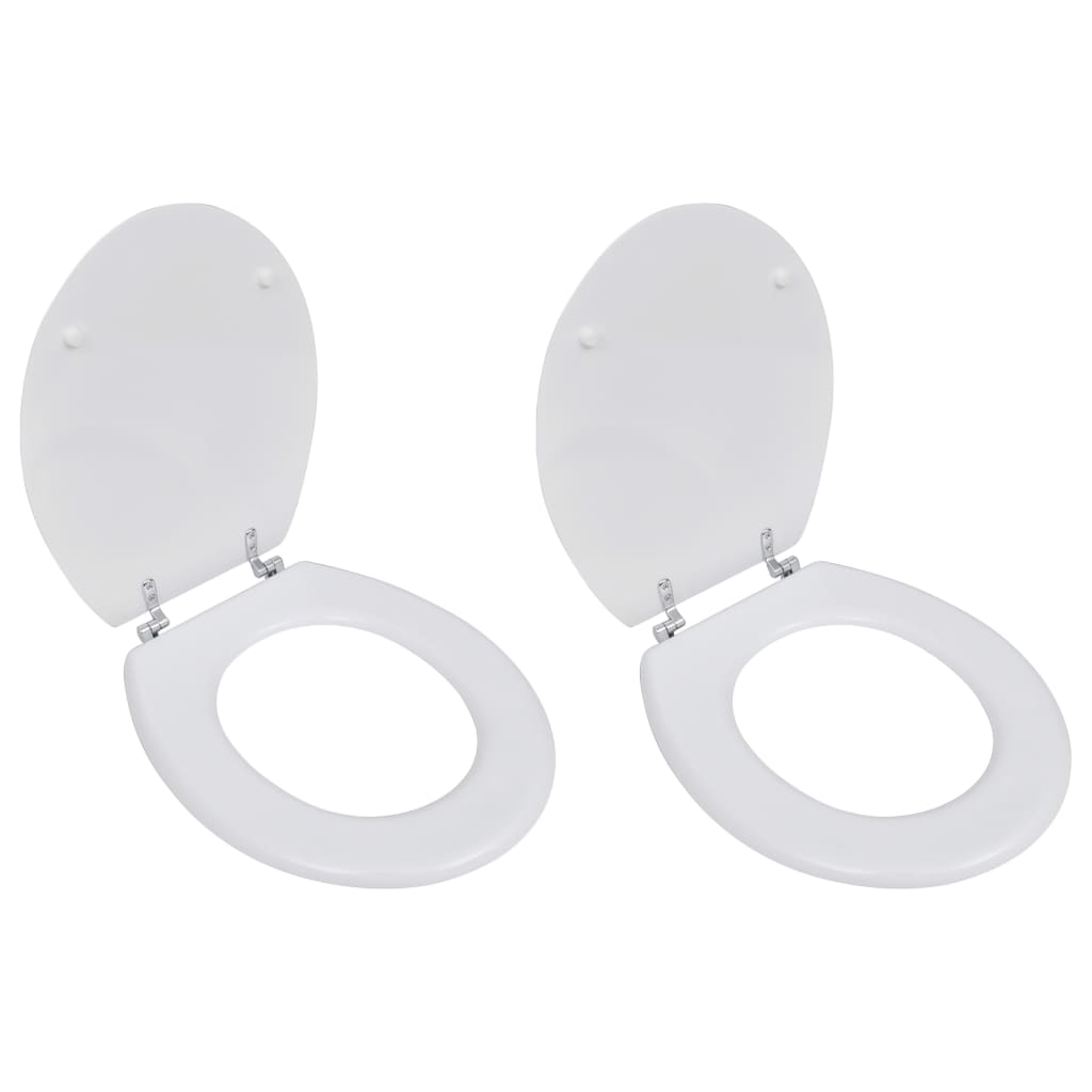Sedile Wc Mdf Coperchio Chiusura Ammortizzata Semplice Bianco