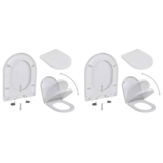 Copriwater A Chiusura Rallentata 2 Pz Plastica Bianco