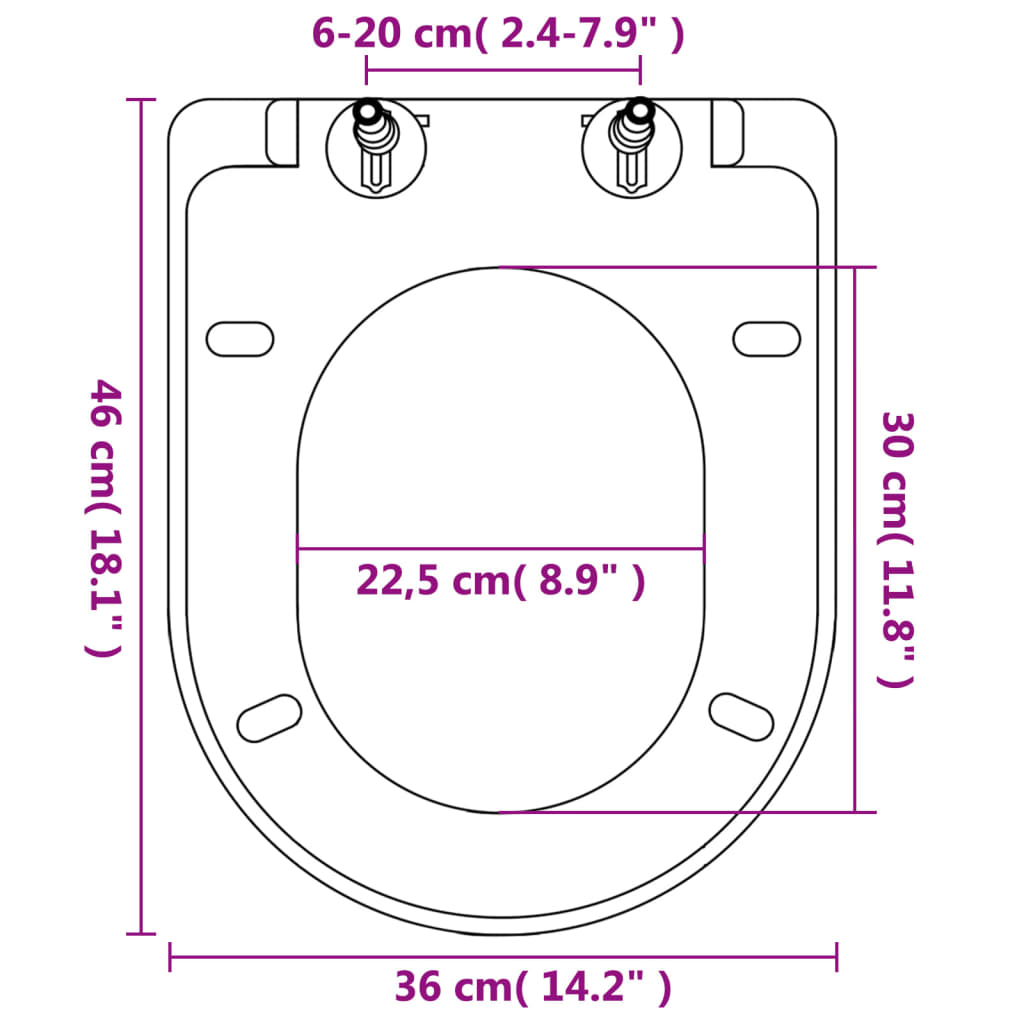 Copriwater A Chiusura Rallentata 2 Pz Plastica Bianco