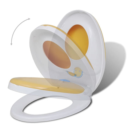 Copriwater A Chiusura Ammortizzata 2Pz Plastica Bianco E Giallo