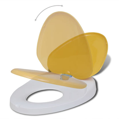 Copriwater A Chiusura Ammortizzata 2Pz Plastica Bianco E Giallo