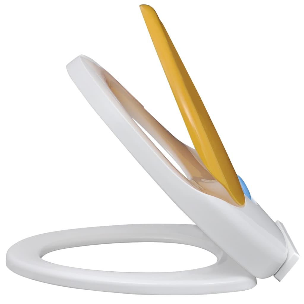 Copriwater A Chiusura Ammortizzata 2Pz Plastica Bianco E Giallo