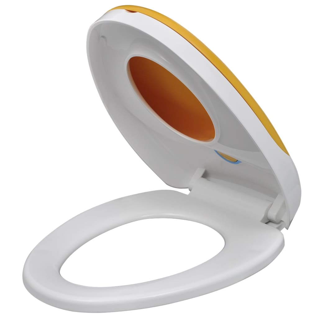 Copriwater A Chiusura Ammortizzata 2Pz Plastica Bianco E Giallo