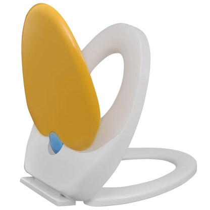 Copriwater A Chiusura Ammortizzata 2Pz Plastica Bianco E Giallo