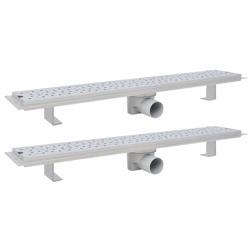 Scarico Doccia Lineare 2 Pz Design Bolle 730X140Mm Acciaio Inox