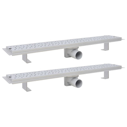 Scarico Doccia Lineare 2 Pz Design Bolle 730X140Mm Acciaio Inox