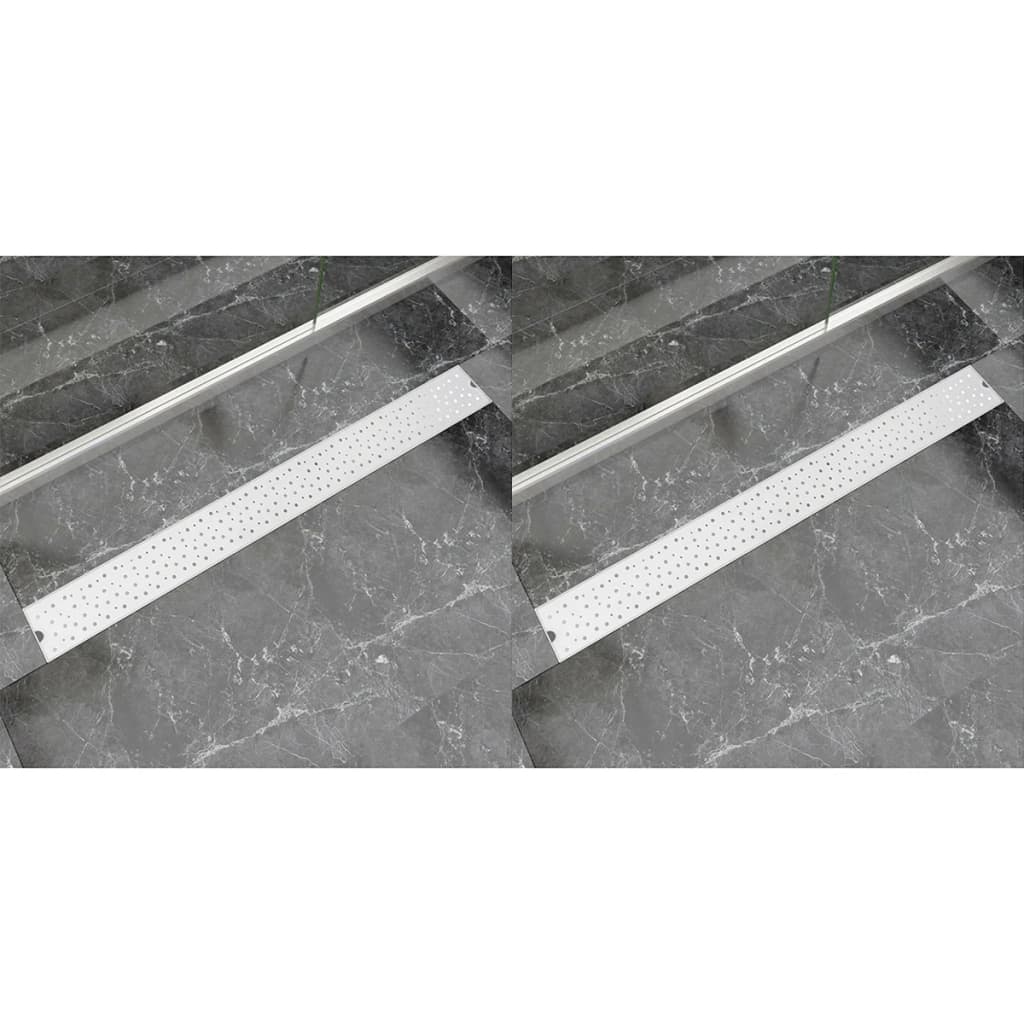 Scarico Doccia Lineare 2 Pz Design Bolle 730X140Mm Acciaio Inox