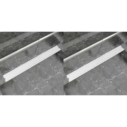 Scarico Doccia Lineare 2 Pz Design Bolle 730X140Mm Acciaio Inox