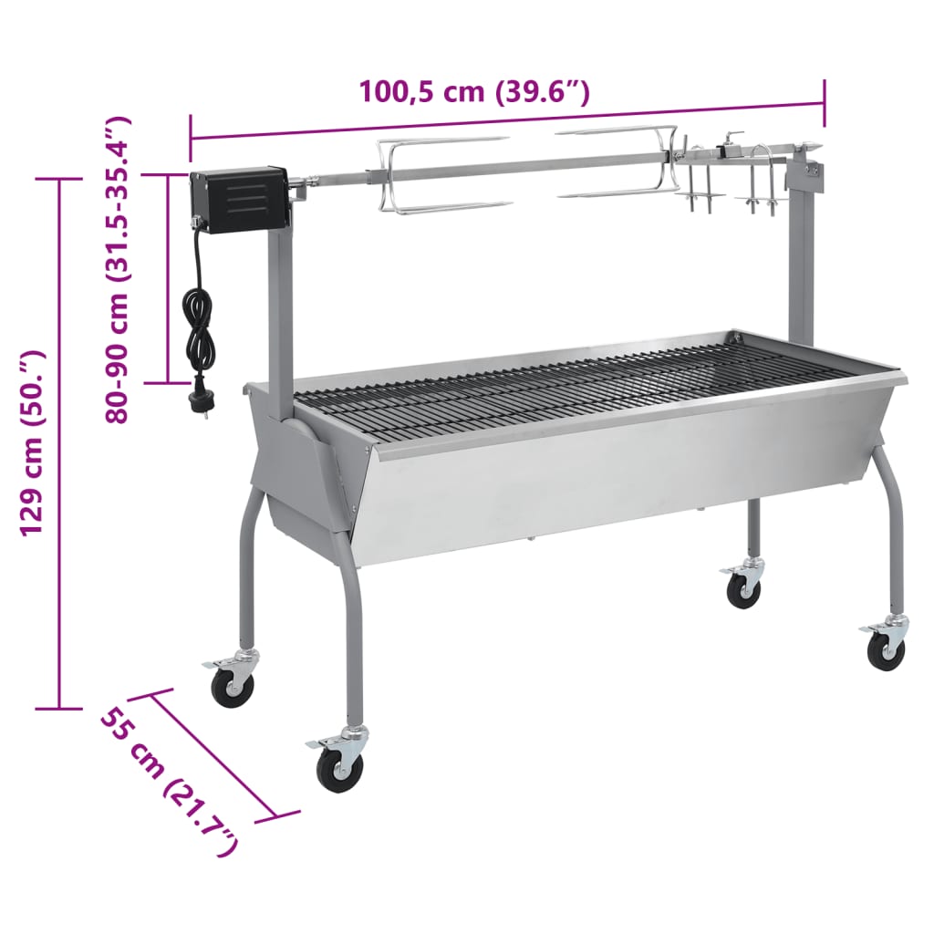 Barbecue Xl A Carbone Con Griglia E Girarrosto Elettrico